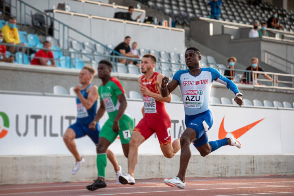 Photo of Alumni of St David's Jeremiah Azu winning Gold at European U23s