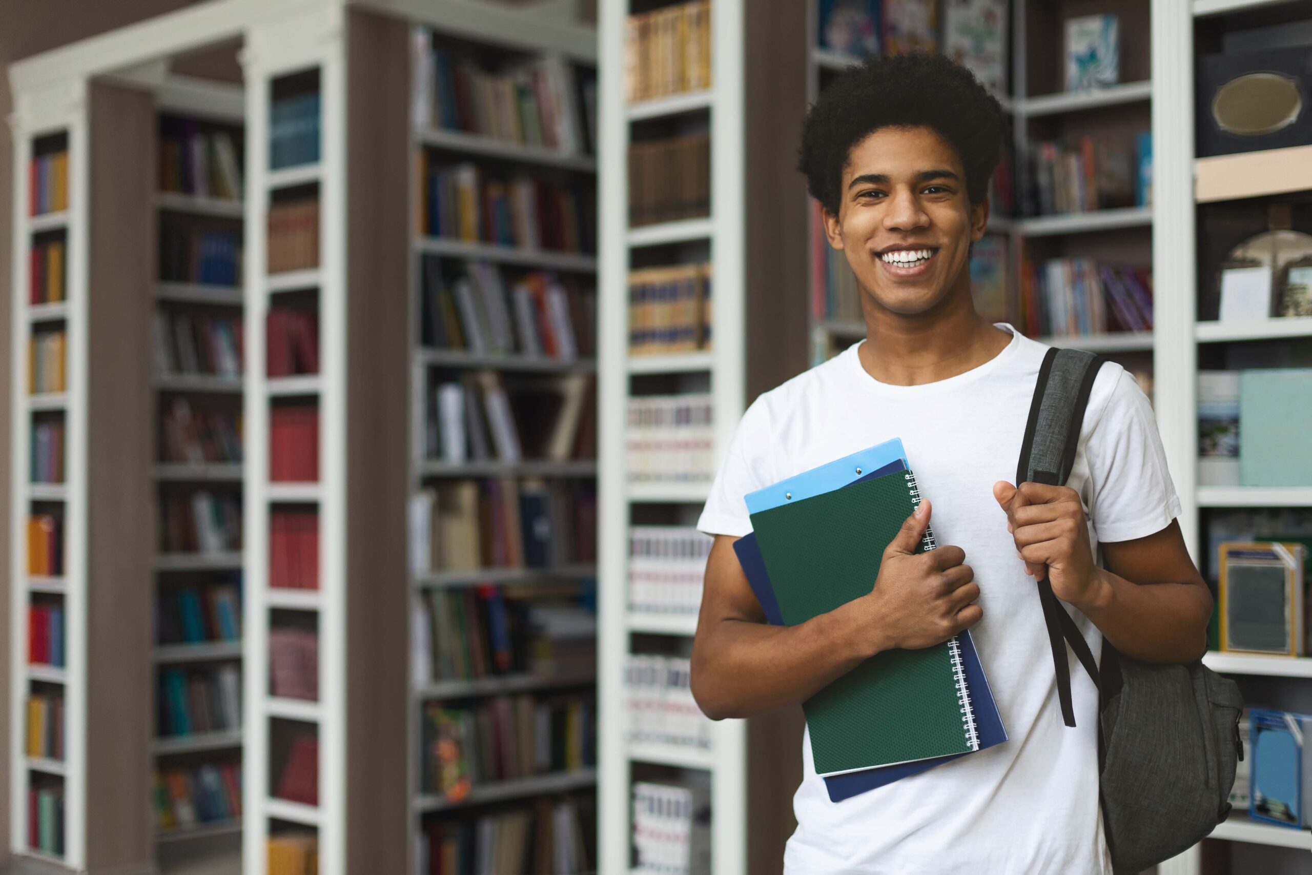 Student in University Library