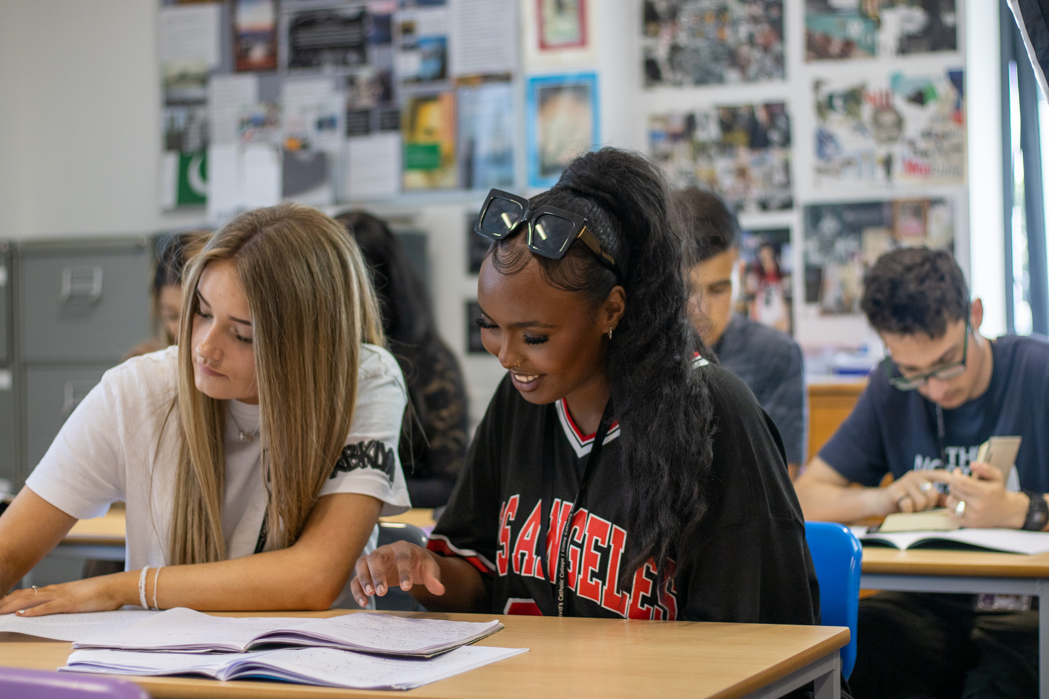 St David's College students in an English Classroom