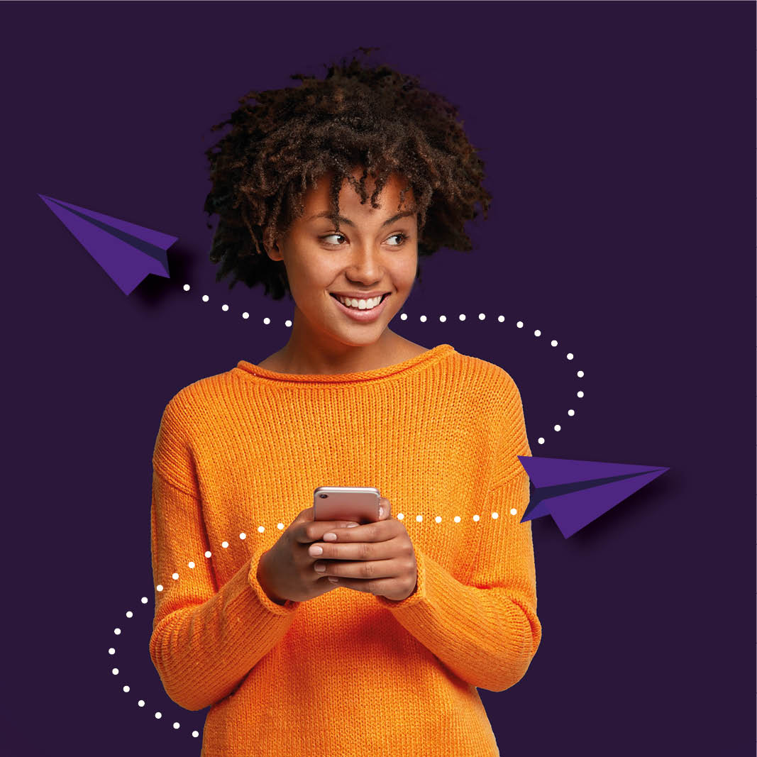 After St David's - Image of a girl holding a phone thinking of going to University after St David's Catholic Sixth Form College