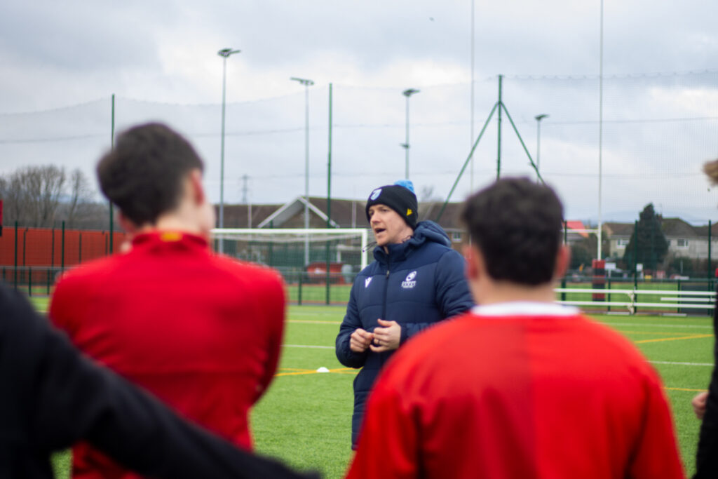 St David's Rugby Academy being guided by Daniel Fish.