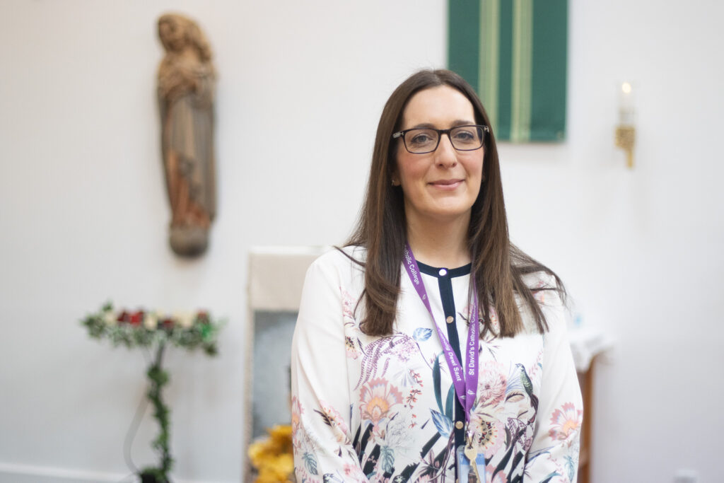 Staff member posing while working at St David's