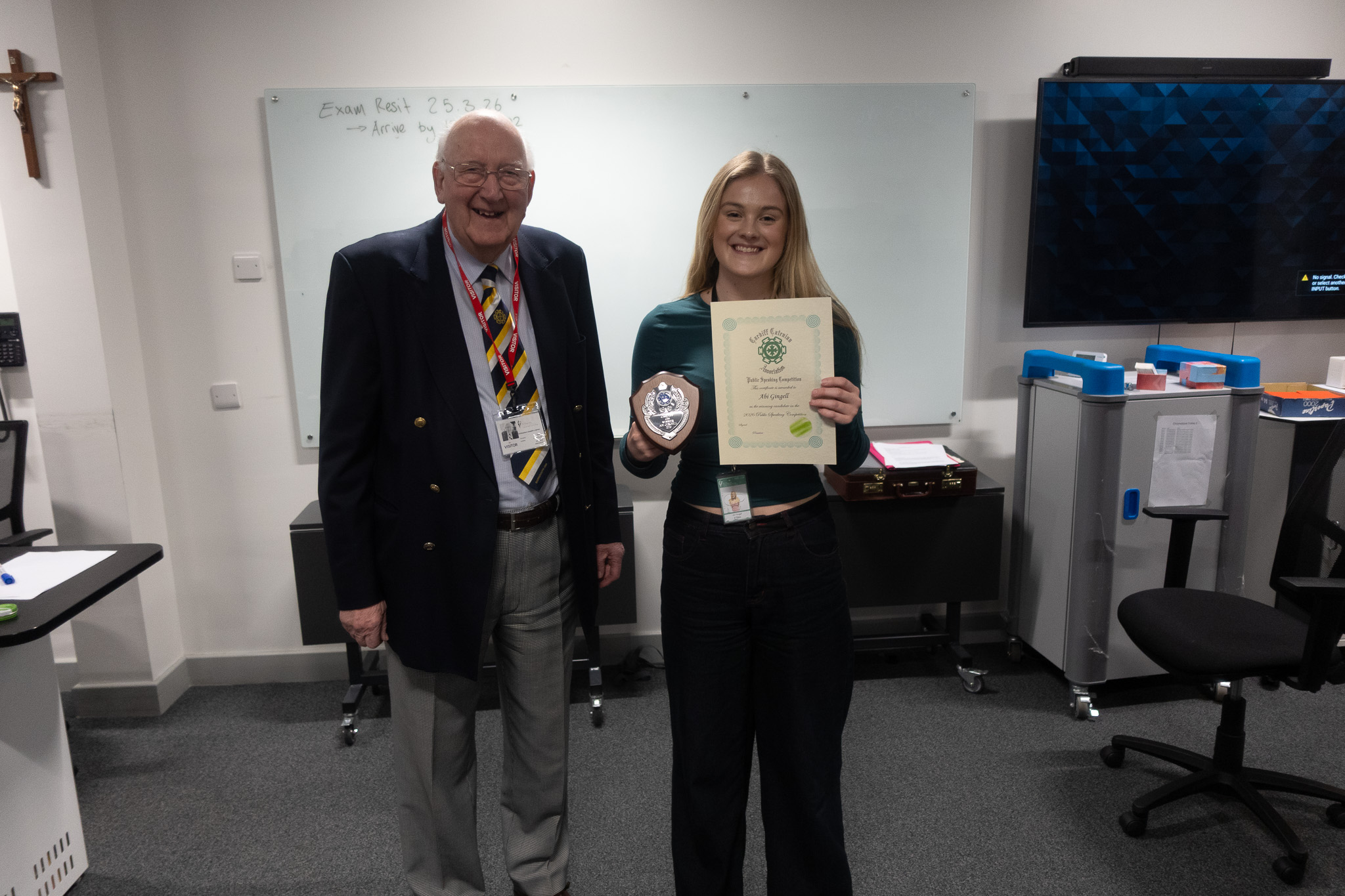 St Davids student with an award