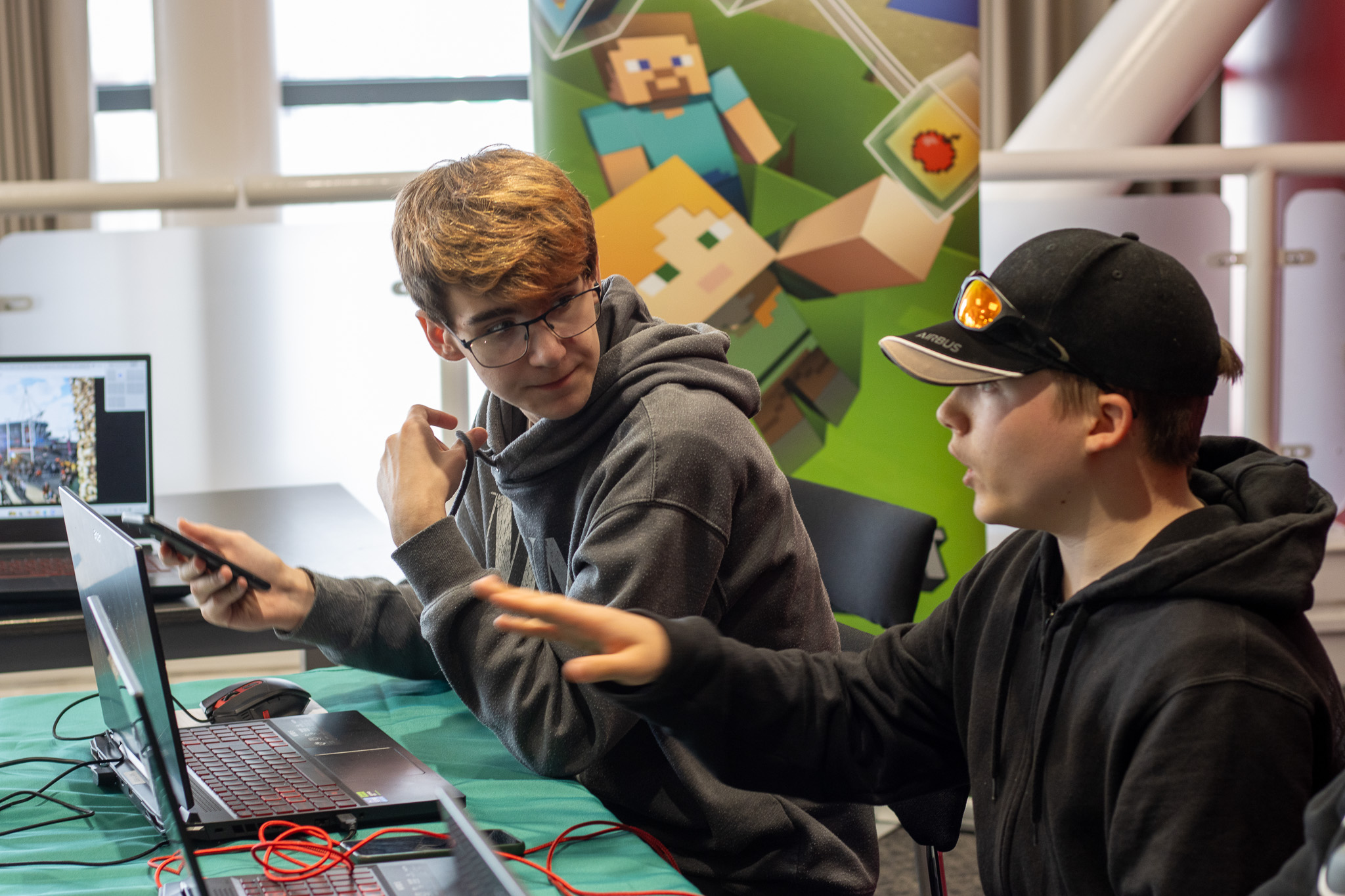 Students planning at an esports competition