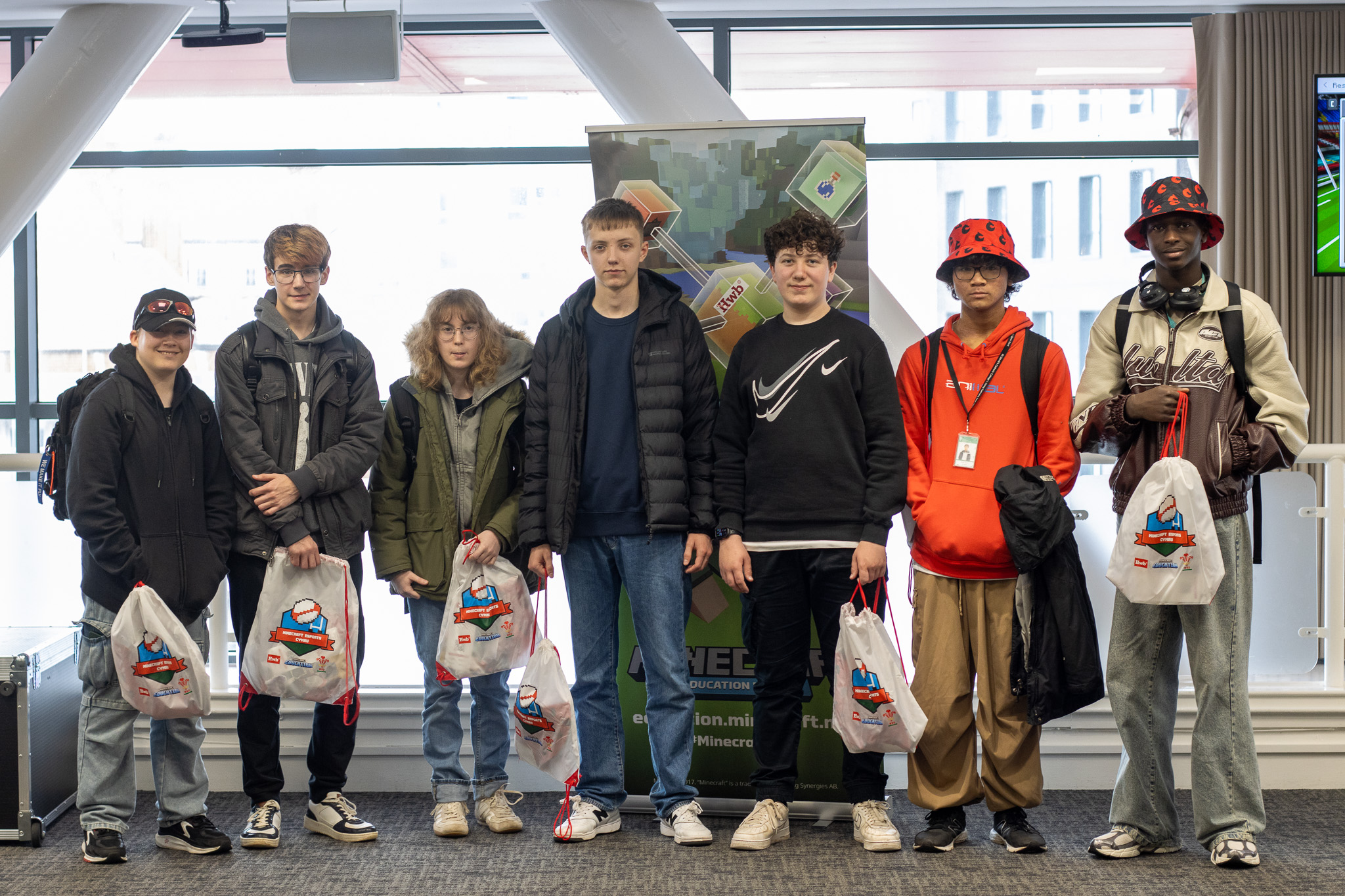 Students posing at an Esports event