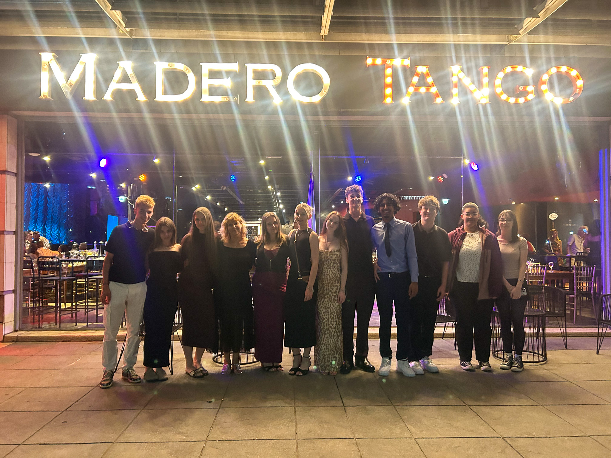 St David's students in front of Tango bar