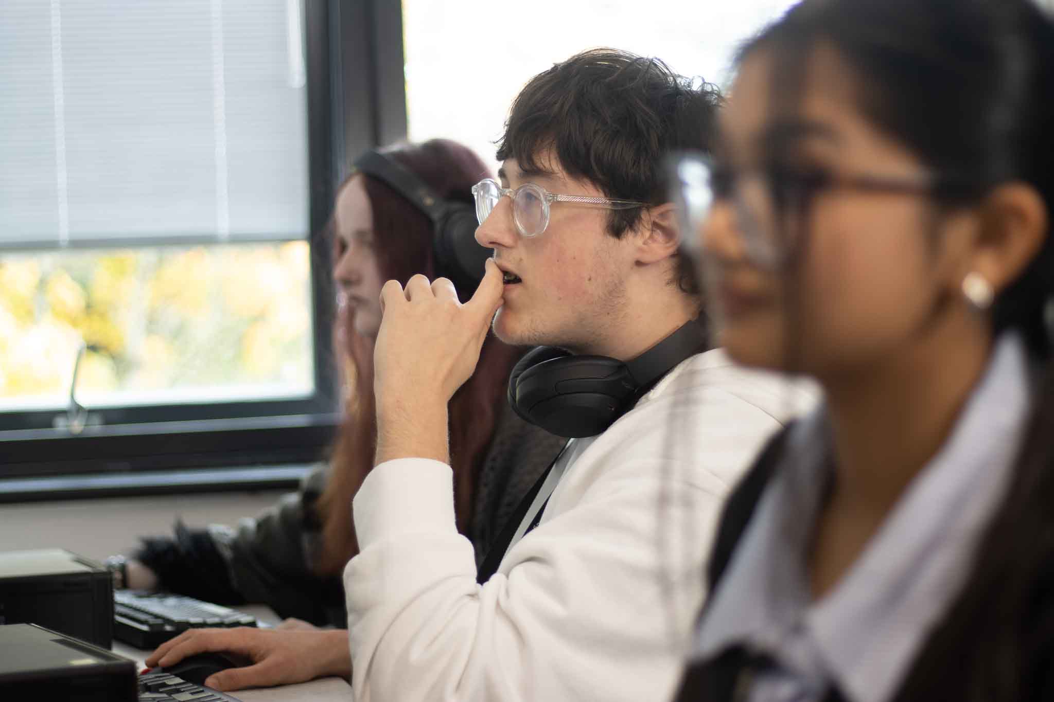St David's College student using computer portraying search for Entry Requirements for potential courses