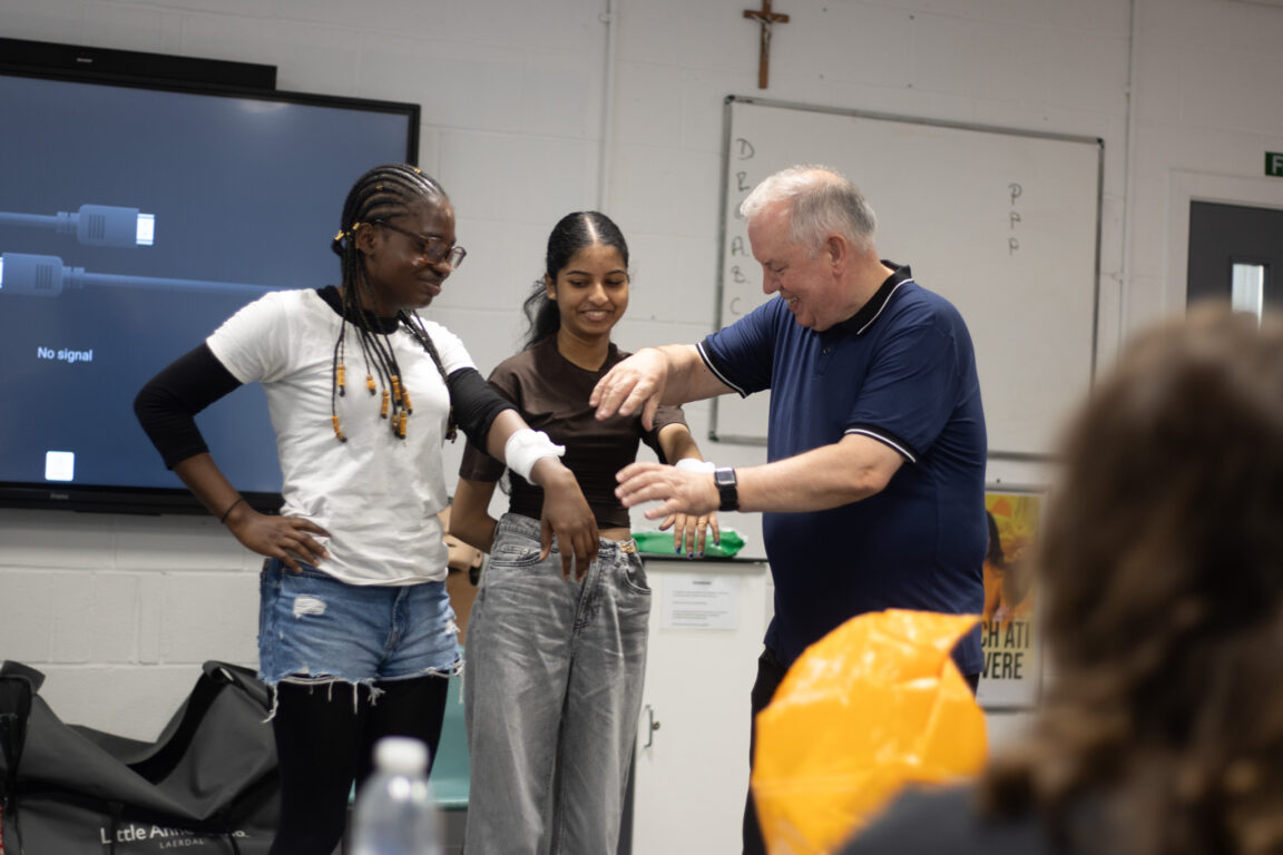 St David's students learning first aid for Skills Week