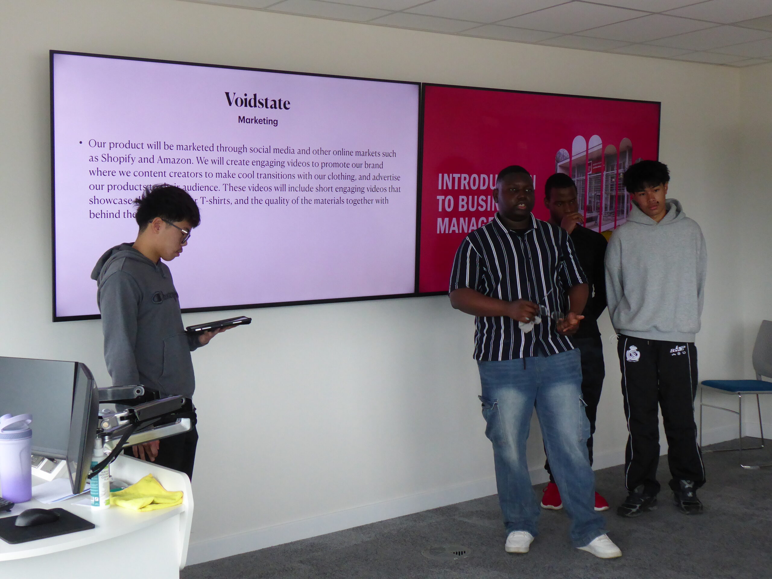 St David's students giving a presentation for Skills Week