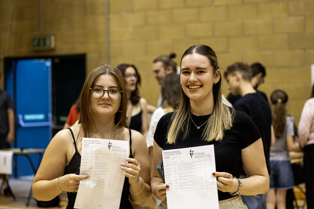 A couple of Students posing for St David's College results day