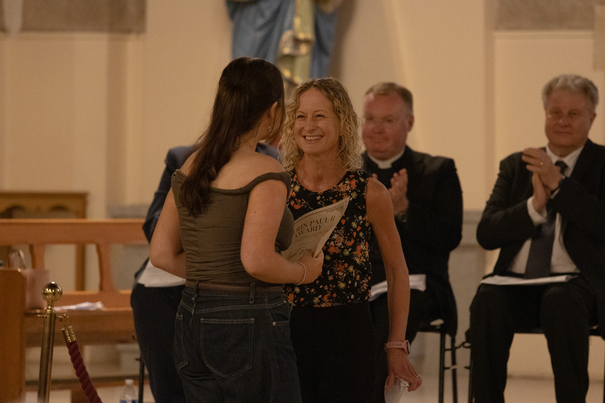 St David's student taking award from staff member