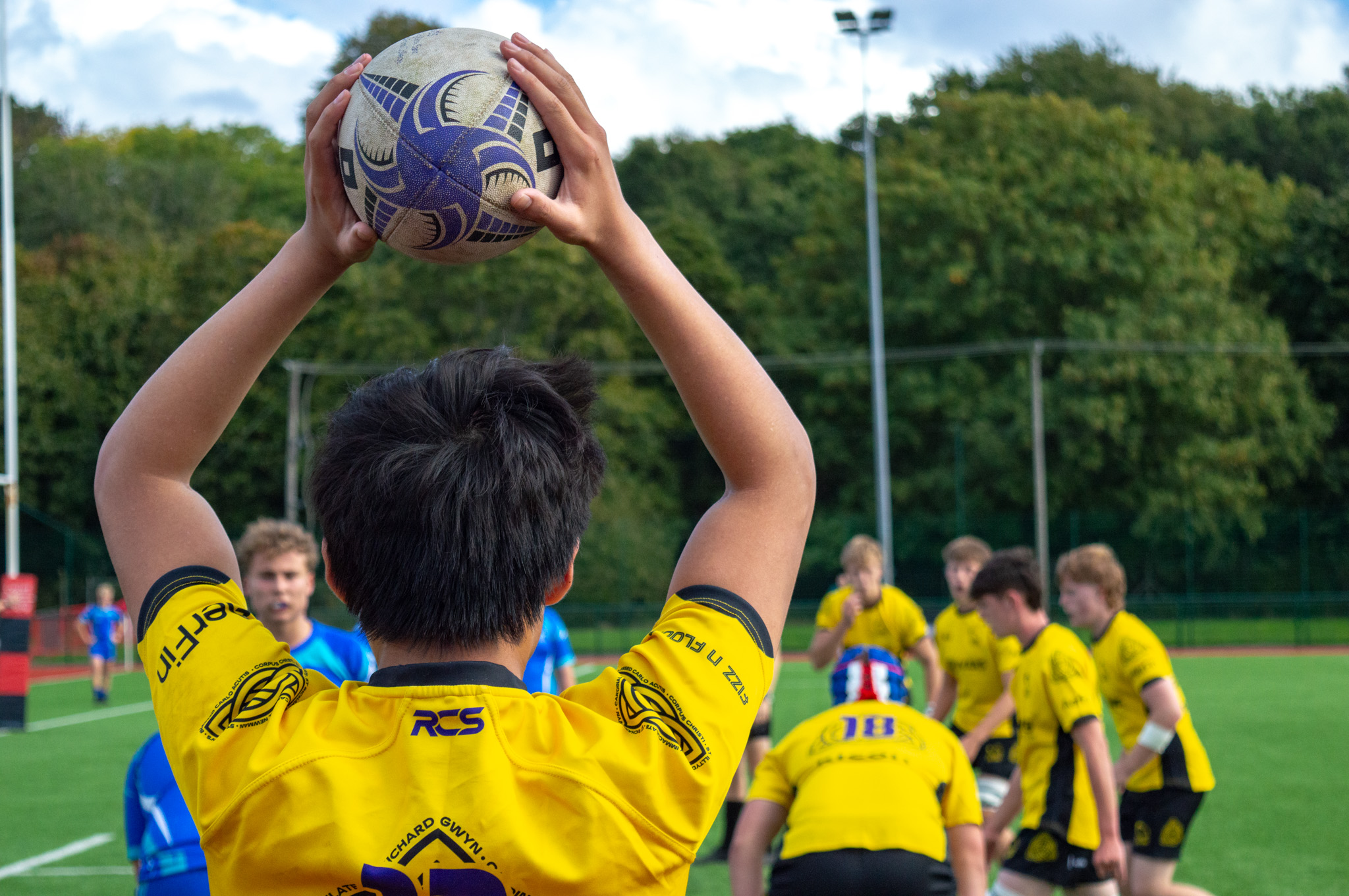 St David's College rugby player preparing for a lineout